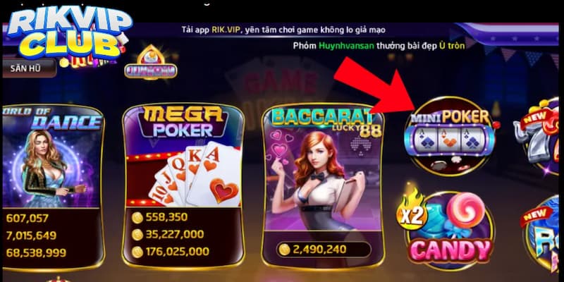 Các điểm hấp dẫn trong game Mini Poker Rik vip